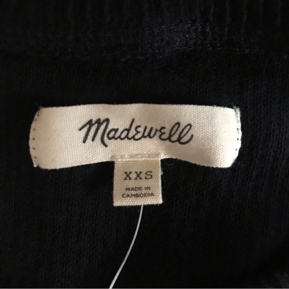 Madewell True Black Elwood Knot Front Top, XXS - Picture 5 of 7